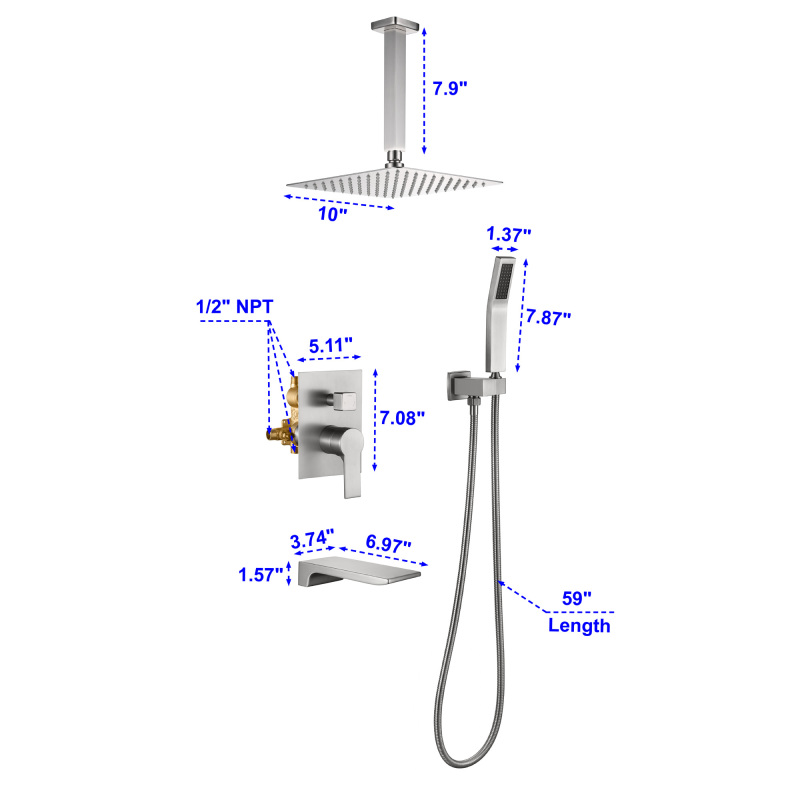 88017BG-10/ 88017BL-10/88017BN-10 Complete Shower System