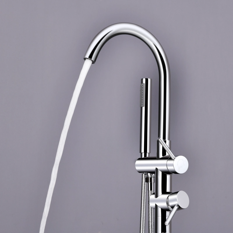 USA-TU-001 Freestanding Tub Faucet with Handheld Shower Head Chorme