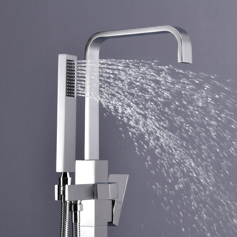 USA-TU-003 Freestanding Tub Faucet with Handheld Shower Head Chorme