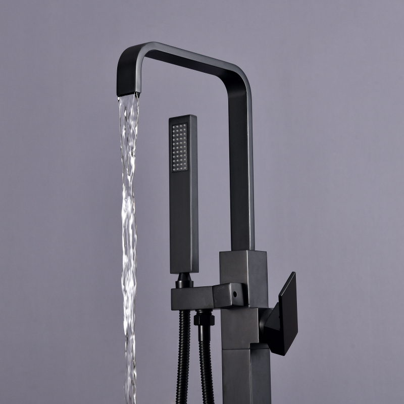 USA-TU-004 Freestanding Tub Faucet with Handheld Shower Head Matte Black