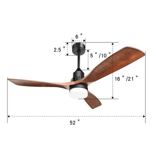 D01-KBS-5247-DC  52 Inch Ceiling Fan Light With 6 Speed Remote Reversible Energy-saving DC Motor