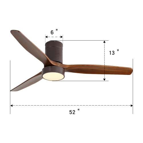 D01-KBS-52245KF  Indoor Low Profile Ceiling Fan with LED Light and Remote Control