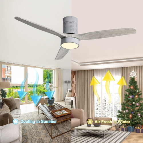 D01-KBS-52245H  Indoor Low Profile Remote Control LED Ceiling Fan with Light
