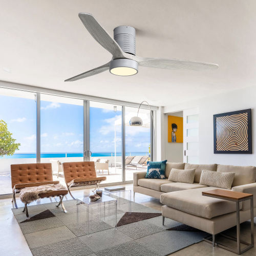 D01-KBS-52245H  Indoor Low Profile Remote Control LED Ceiling Fan with Light