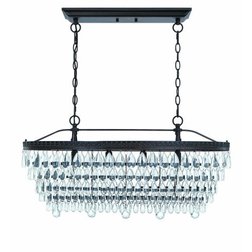 D01-50344   4 - Light Unique / Statement Tiered Chandelier with Crystal Accents