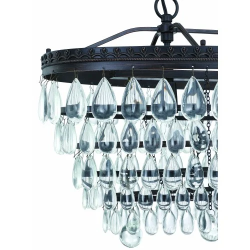 D01-50344   4 - Light Unique / Statement Tiered Chandelier with Crystal Accents