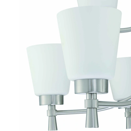 D01-FOP-55849  9-Light Brushed Nickle Finish Chandelier Tiered With Shade