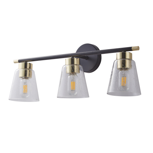 D01-W63734453  Vanity Lamp Bathroom Lamp Mirror Lighting Matte Black Brushed Gold Glass Lampshade Wall Lamp Wall Lamp Lamp 3 Lamps（without Bulb）