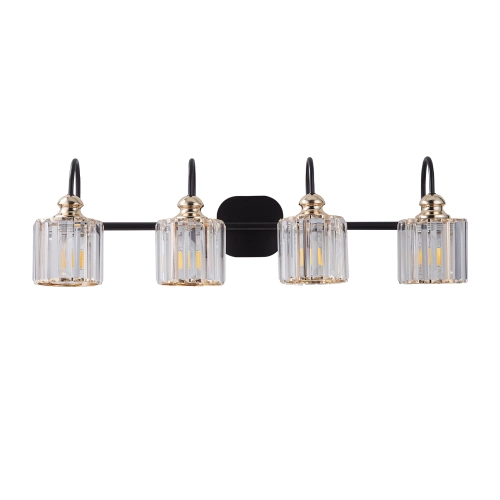 D01-W63734455  4-Light Matte Black Traditional Vanity Light