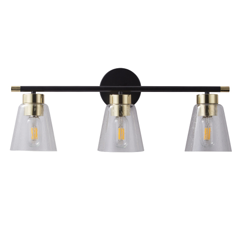 D01-W63734453  Vanity Lamp Bathroom Lamp Mirror Lighting Matte Black Brushed Gold Glass Lampshade Wall Lamp Wall Lamp Lamp 3 Lamps（without Bulb）