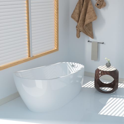 BT2008-55/BT2008-59/BT2008-63/BT2008-67  Freestanding. Contemporary Design Acrylic Flatbottom SPA Tub  Bathtub in White