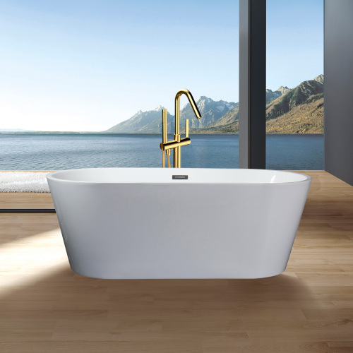 D2066-47S Freestanding 47 in. Contemporary Design Acrylic Flatbottom  Soaking Tub  Bathtub in White