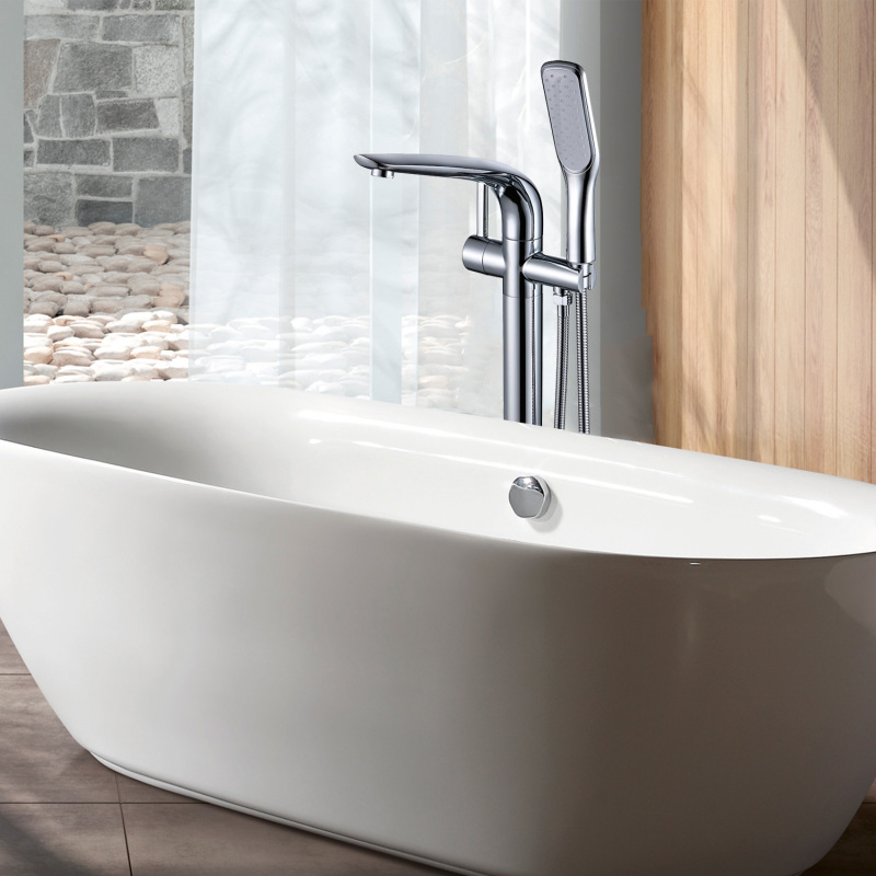 MKT-0110 / MKT-0110MB Single Handle Floor Mounted Freestanding Tub Filler