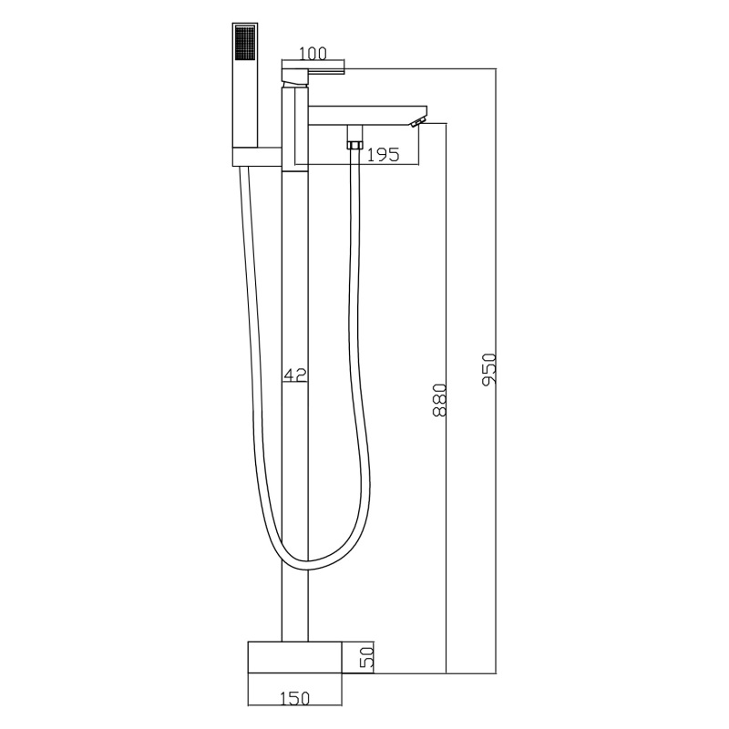 MKT-0151 / MKT-0151MB Single Handle Floor Mounted Freestanding Tub Filler