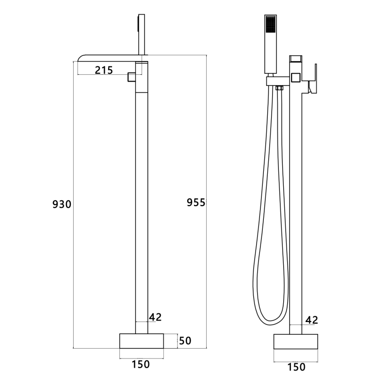 MKT-018 / MKT-018BN / MKT-018BB / MKT-018MB  Single Handle Floor Mounted Freestanding Tub Filler