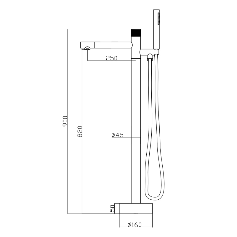 MKT-0271 / MKT-0271BN / MKT-0271MB Single Handle Floor Mounted Freestanding Tub Filler