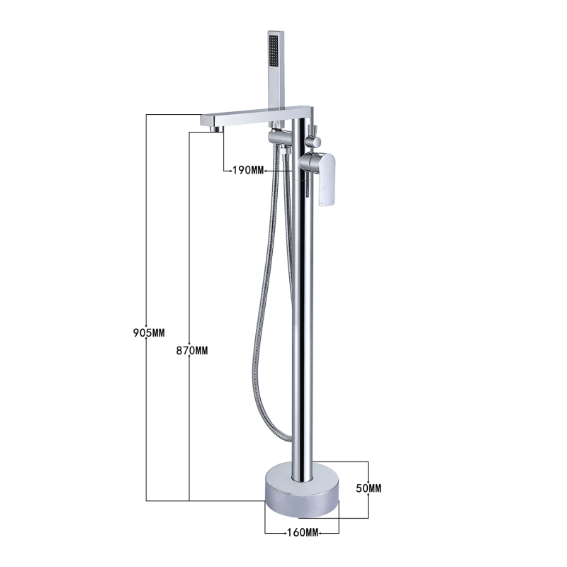 MKT-407 / MKT-407BN Single Handle Floor Mounted Freestanding Tub Filler