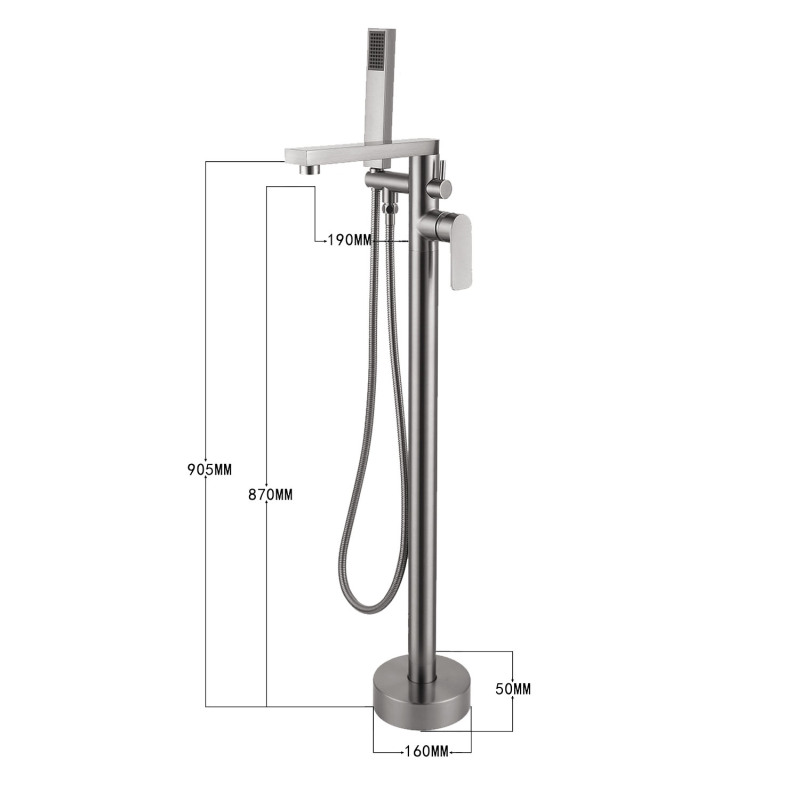 MKT-407 / MKT-407BN Single Handle Floor Mounted Freestanding Tub Filler