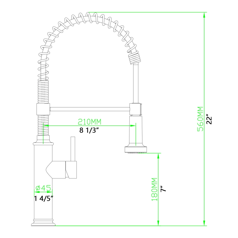 MKT-80400 / MKT-80400BN Pull Out Single Handle Kitchen Faucet