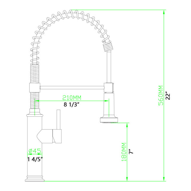 MKT-80400 / MKT-80400BN Pull Out Single Handle Kitchen Faucet