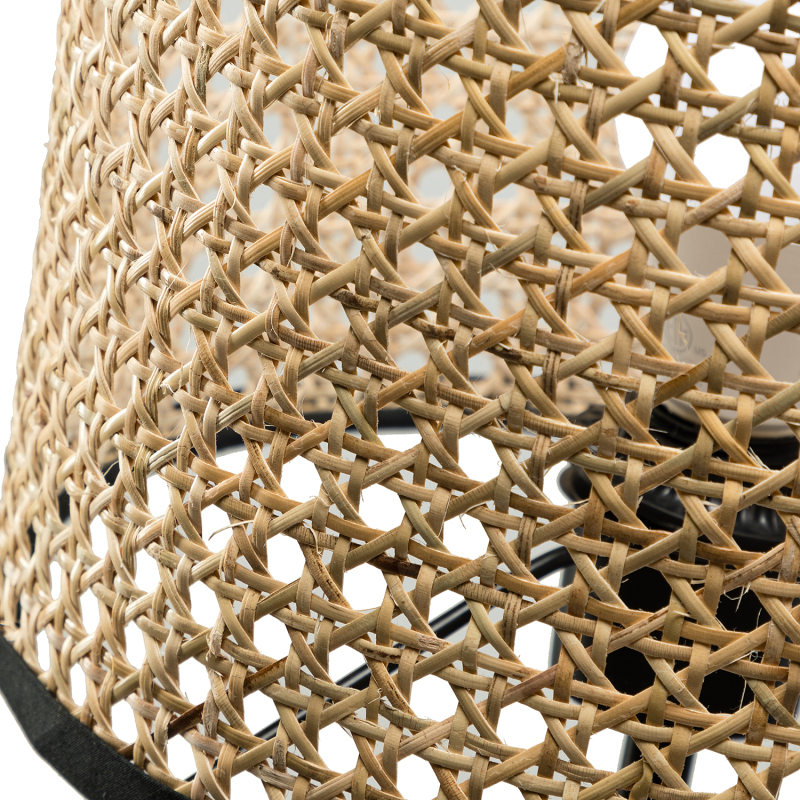 D01-1137005  Temesa Rattan 20.8" Table Lamp with In-line Switch Control and Metal Legs