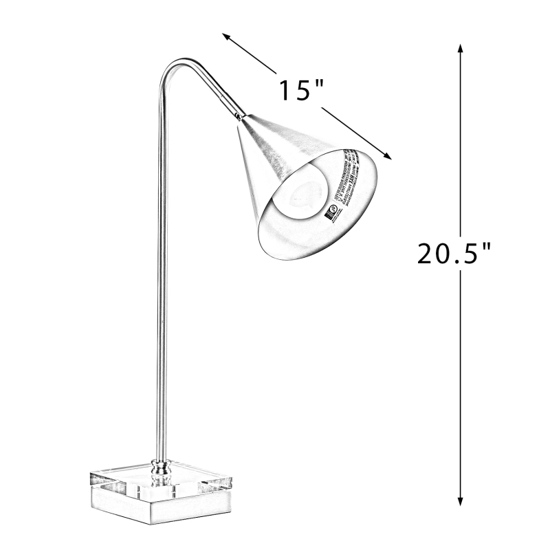 D01-1137006  Silvius 20.5" Modern LED Desk Lamp with Crystal Decoration