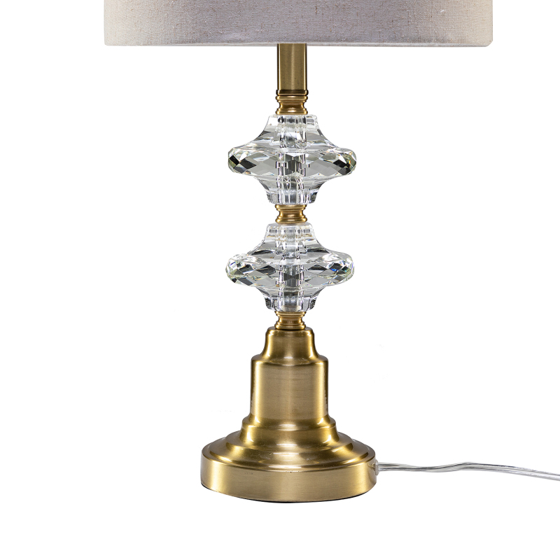 D01-1137014  Sigeum 22" Modern LED Table Lamp with Linen Blend Shade and Crystal Decorations