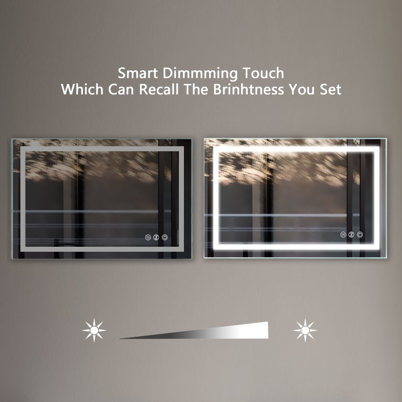 D01-BM009  LED Bathroom Vanity Mirror, 36 x 24 inch, Backlit,Anti Fog, Dimmable, Time,Temperature,Touch Button,Color Temper 3000K-6400K,90+ CRI, Waterproof IP44,Vertical Wall Mounted Way