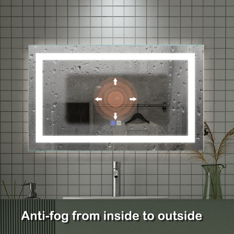 D01-BM002  40 x 24 inch LED Bathroom Vanity Mirror Superslim Dimmable Anti Fog
