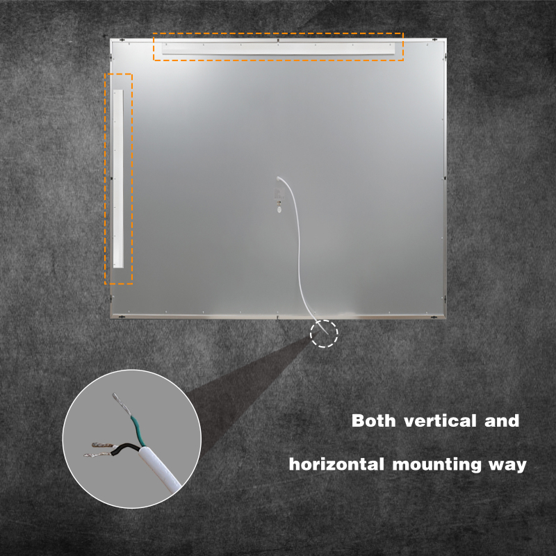 D01-BM005  Led Light Bathroom Mirror for Vanity, 30x36 Inch Anti Fog Large Lighted Makeup Mirror,Dimmable, 90+CRI, Latest Z-Bar Installation, Horizontal Hanging Wall Mounted Way