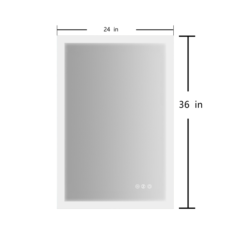 D01-BM008  LED Bathroom Vanity Mirror, 36 x 24 inch, Backlit,Anti Fog, Dimmable, Touch Button,Color Temper 3000K-6400K,90+ CRI, Waterproof IP44,Both Vertical and Horizontal Wall Mounted Way