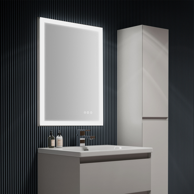 D01-BM008  LED Bathroom Vanity Mirror, 36 x 24 inch, Backlit,Anti Fog, Dimmable, Touch Button,Color Temper 3000K-6400K,90+ CRI, Waterproof IP44,Both Vertical and Horizontal Wall Mounted Way