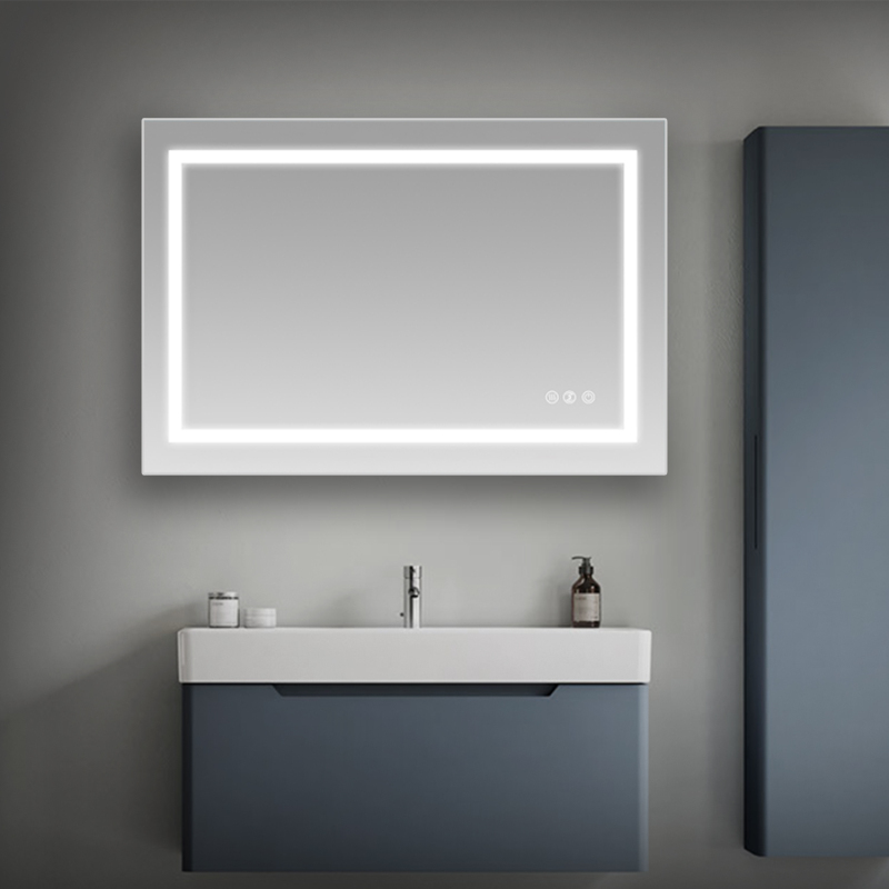 D01-BM009  LED Bathroom Vanity Mirror, 36 x 24 inch, Backlit,Anti Fog, Dimmable, Time,Temperature,Touch Button,Color Temper 3000K-6400K,90+ CRI, Waterproof IP44,Vertical Wall Mounted Way