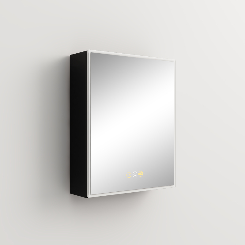 D01-BM012   LED Mirror Medicine Cabinet with Lights, Dimmer, Defogger, Clock, Temp Displa