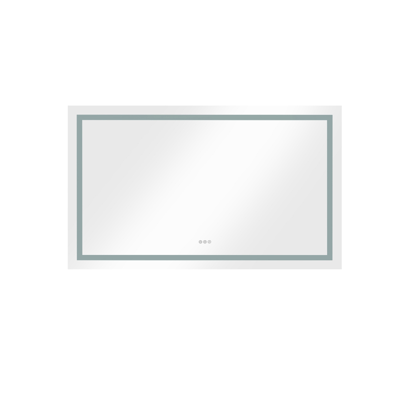 D01-BM010  60*36 LED Lighted Bathroom Wall Mounted Mirror with High Lumen+Anti-Fog Separately Control+Dimmer Function