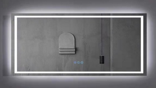 D01-BM017  84*32 LED Lighted Bathroom Wall Mounted Mirror with High Lumen+Anti-Fog Separately Control+Dimmer Function