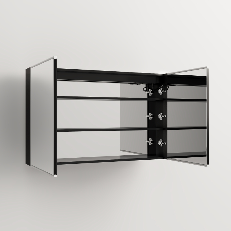 D01-BM013  LED Mirror Medicine Cabinet with Lights, Dimmer, Defogger, Clock, Temp Display