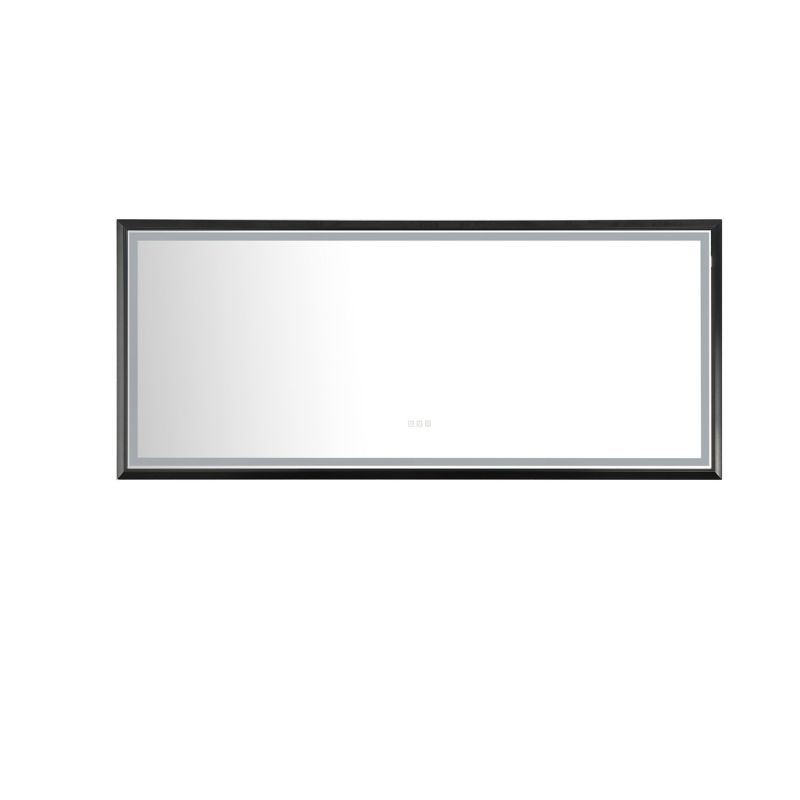 D01-BM015  88*38 Black Framed Metal FrameBathroom Mirror Square Wall-Mounted  Material Framed Explosion-Proof \nVanity Mirror Shaving Mirror Magnifying Mirror Make-Up Mirror - Bedroom Living Room Hallway