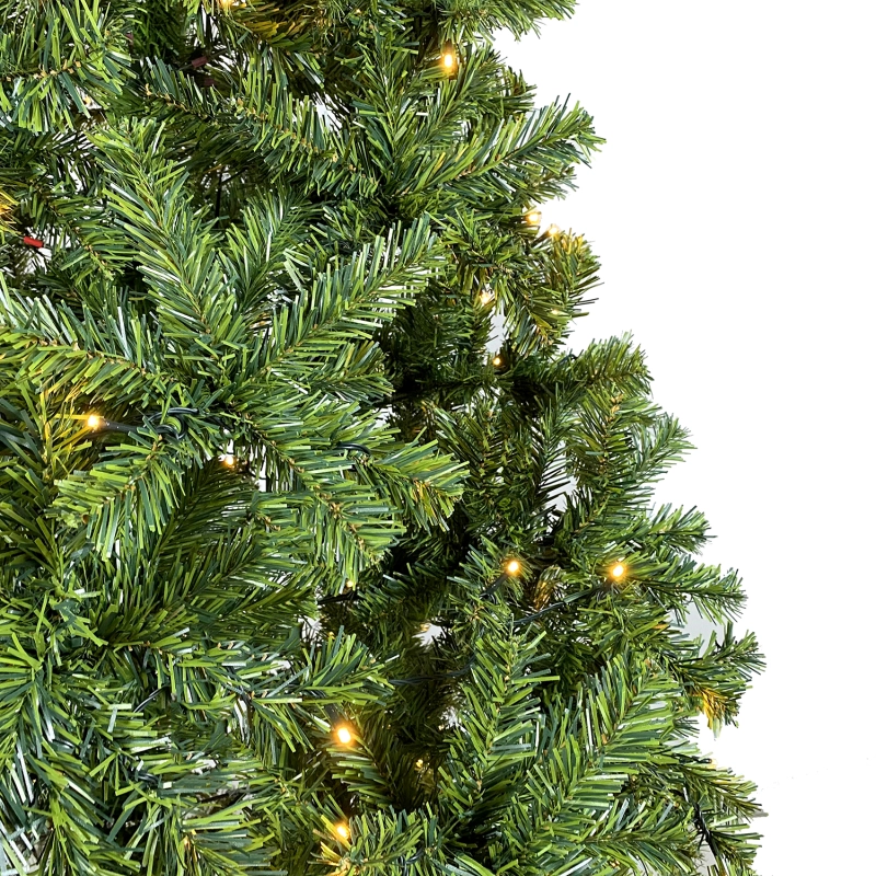 7.5FT Hinged Fraser Fir Artificial Fir Christmas Tree Holiday Decoration w/1,250 Lush Branch Tips, 350 LED Lights