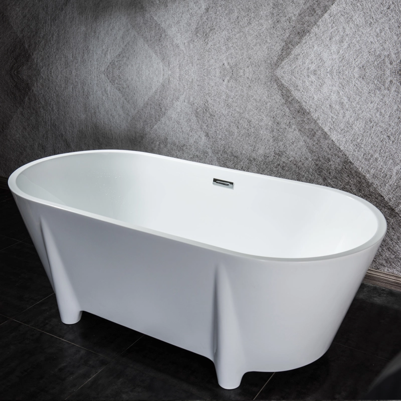 BT2044-67 Freestanding 67 in. Contemporary Design Acrylic Flatbottom  SPA Tub  Bathtub in White