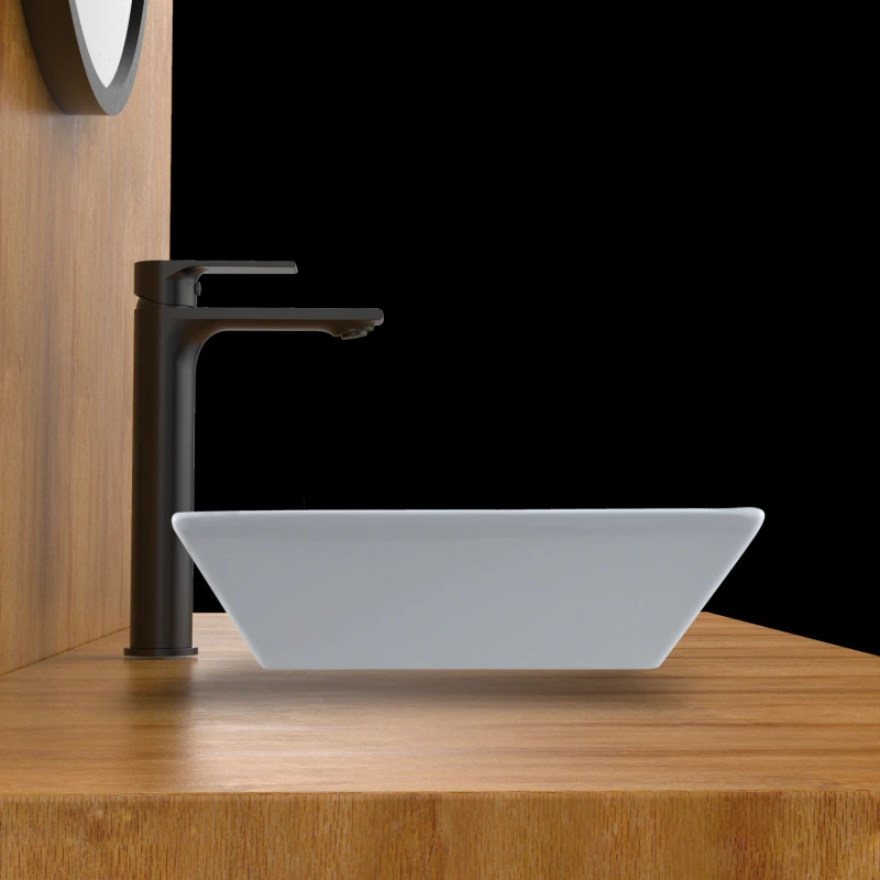 1616 Ceramic Above Counter Square Bathroom Sink