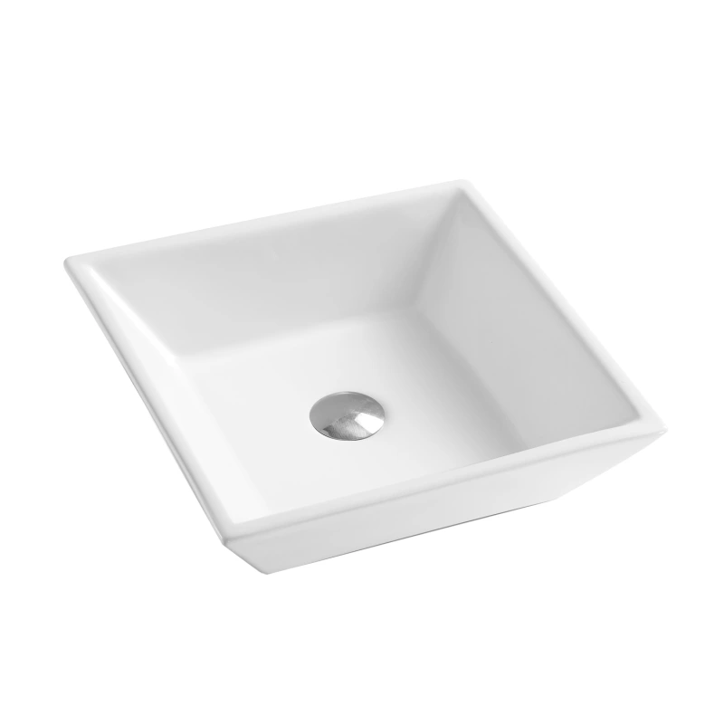 1616 Ceramic Above Counter Square Bathroom Sink