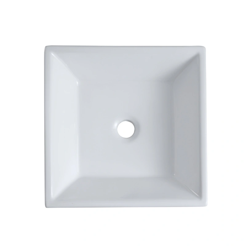 1616 Ceramic Above Counter Square Bathroom Sink