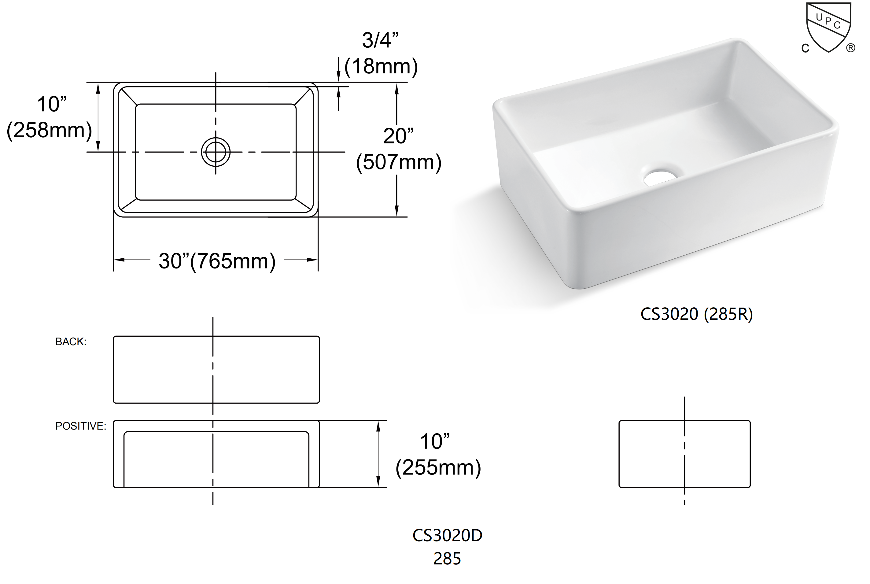 3020 Ceramic Kitchen Sink   30201 919c 