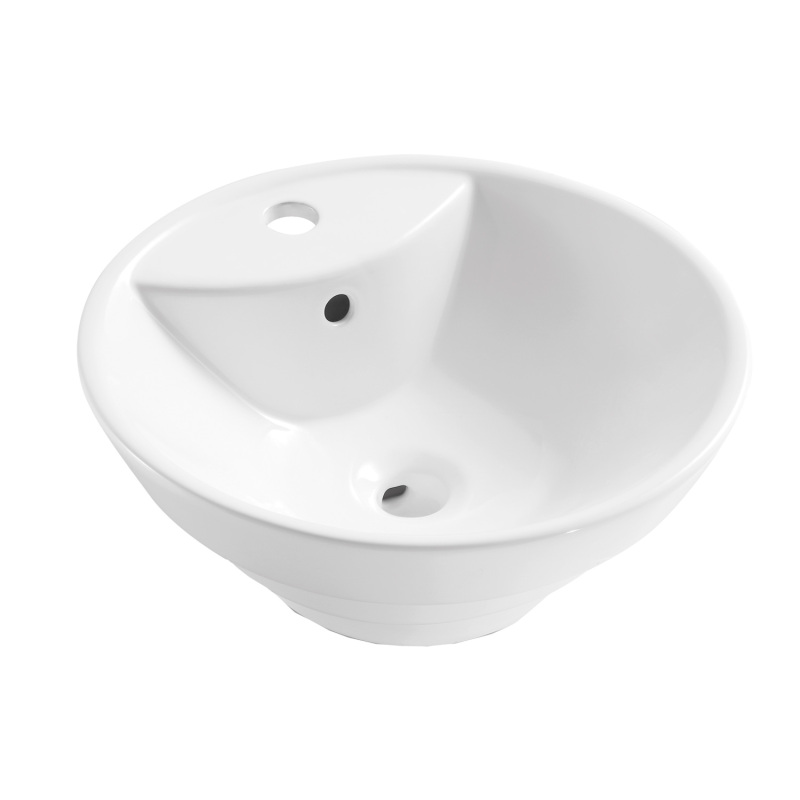 AB18F1 Ceramic Above Counter Round Bathroom Sink