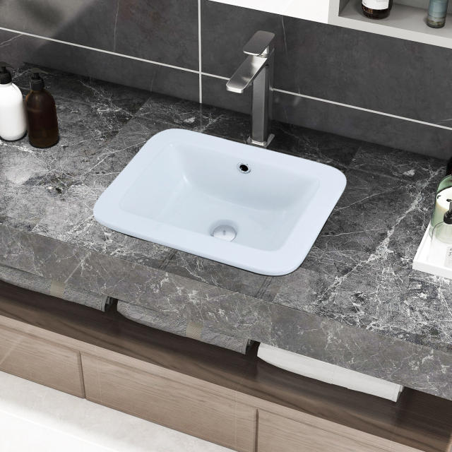 TT1813 Under mount Bathroom Sink Basin in White Ceramic