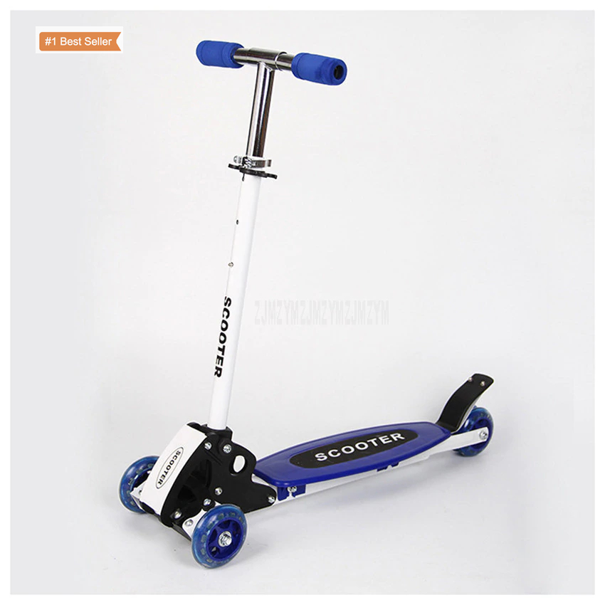 Scooters Blue Lights Young Kids Ages 2-5 Girls Deluxe 3 Wheel Y Fliker Swing Wiggle Scooter