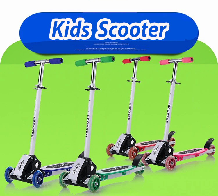 Scooters Blue Lights Young Kids Ages 2-5 Girls Deluxe 3 Wheel Y Fliker Swing Wiggle Scooter