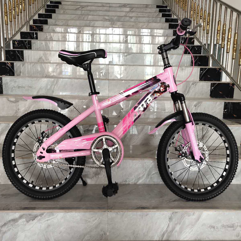 Kids Bike Bicicletas para ninas Double Disc Brake Steel Frame Girl Bike PU Flashing full suspension mountain bike Wheel Bicycle