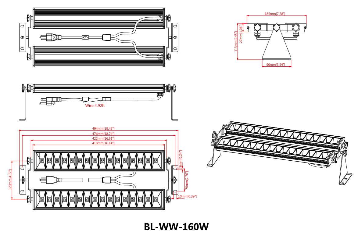 led wall washer light